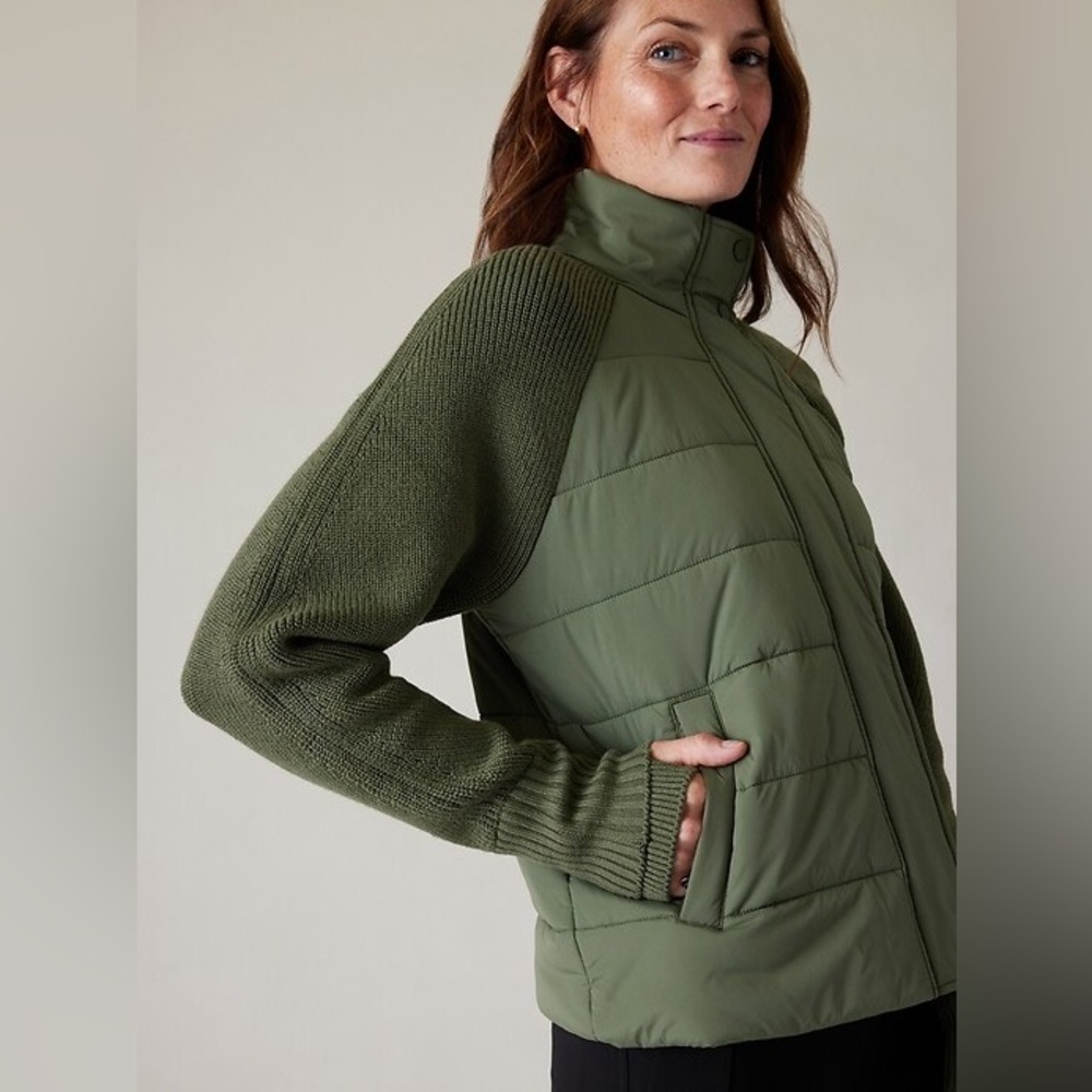 Athleta Incline Hybrid Jacket – Deep Fern Green – Size Large